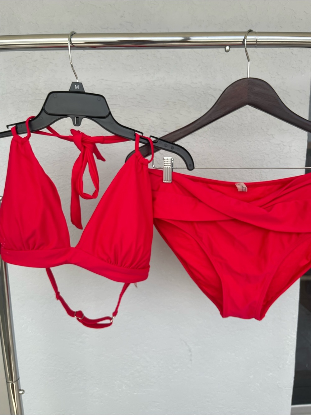 Red Two-Piece Yonique Bikini Set
